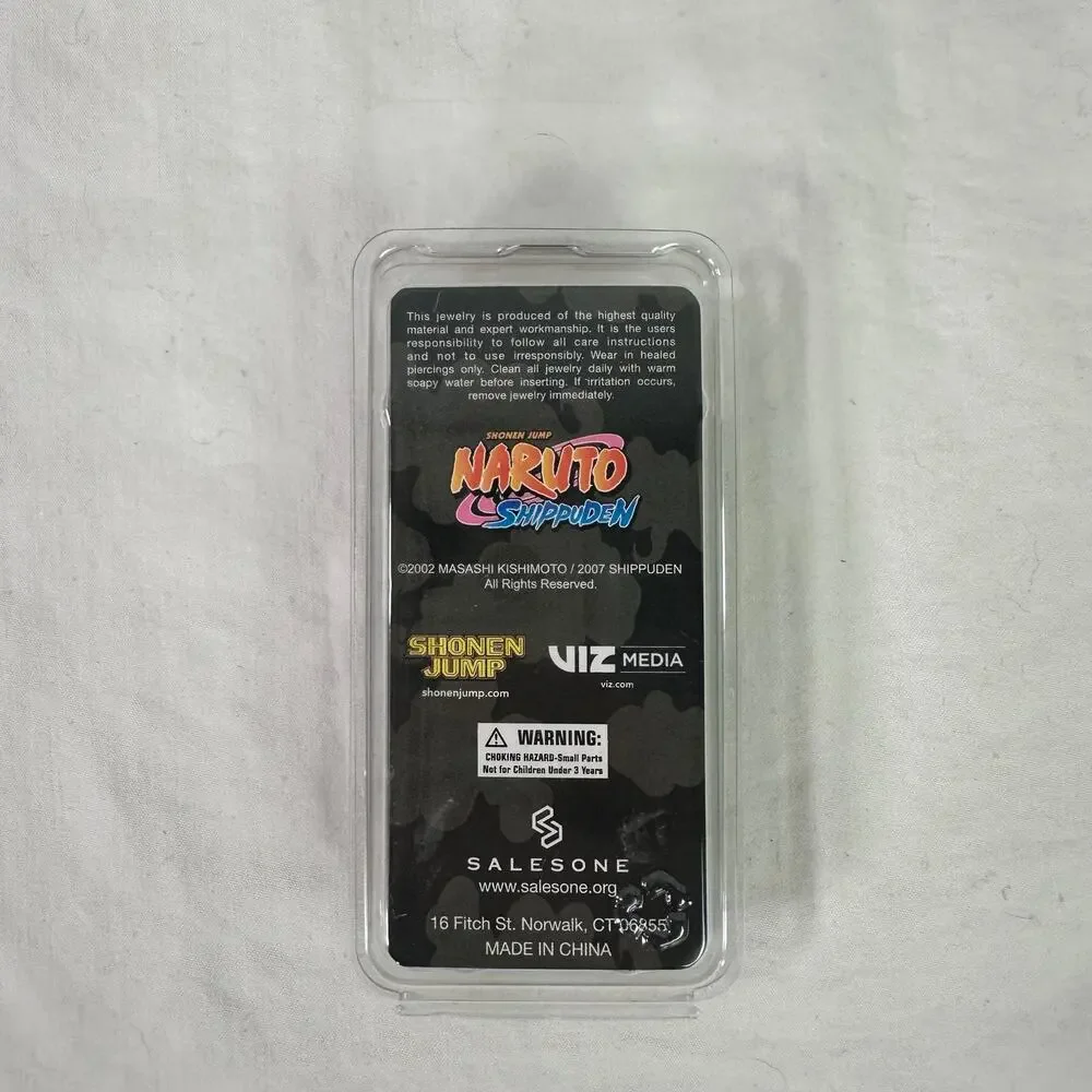 Naruto Shippuden Shonen Jump NEW 8g 316L Surgical Steel Spike Plugs Gauge
